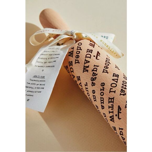 NEW Heartfelt Anthropologie Made With Love Valentine's Day Rolling Pin Chef Gift - Picture 2 of 3